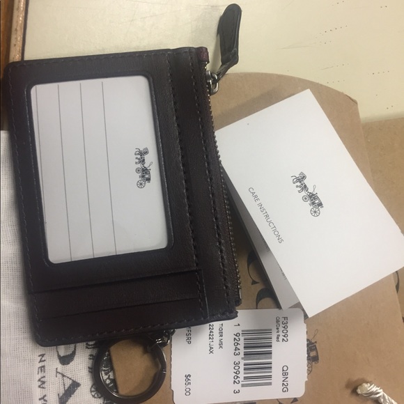 coach skinny mini ID card holder and keychain